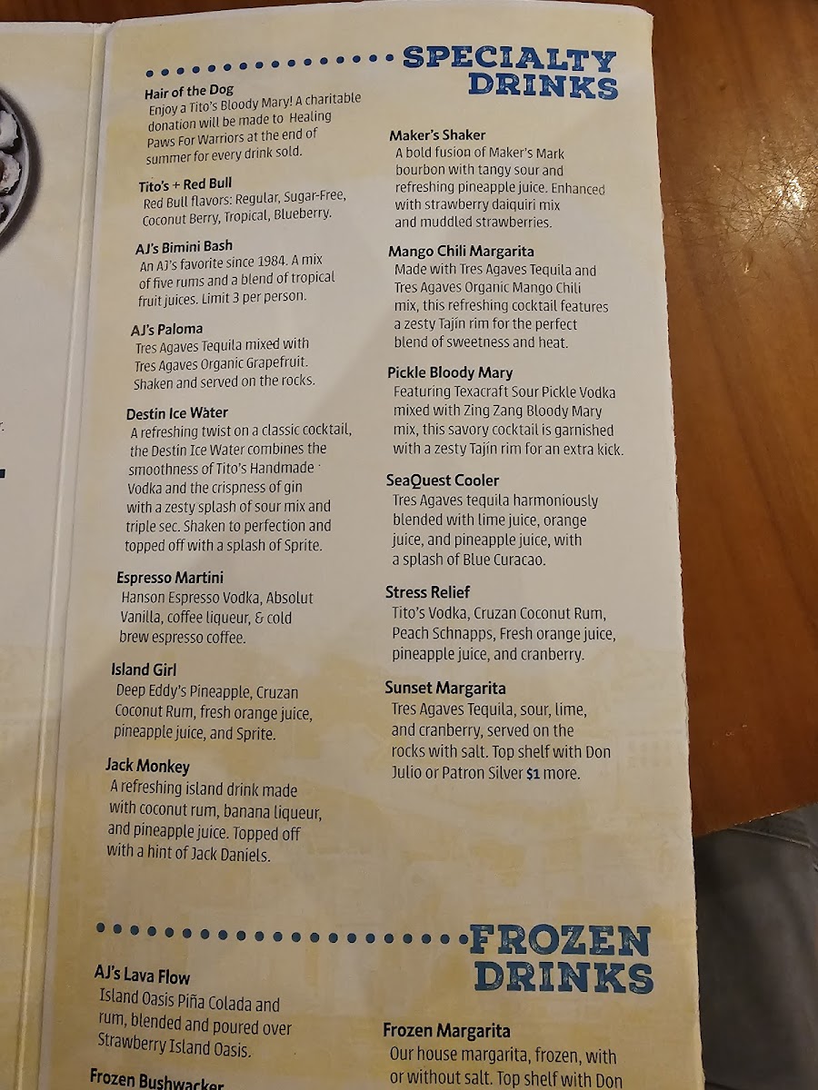 Menu Aj’S Seafood & Oyster Bar-4