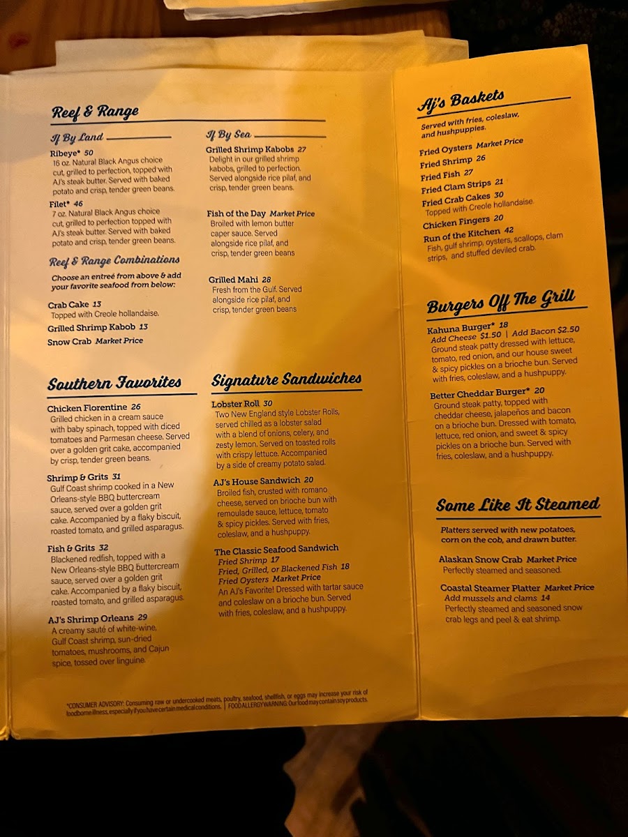 Menu Aj’S Seafood & Oyster Bar-6